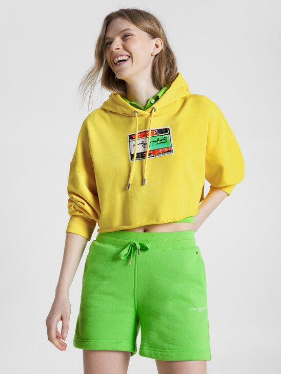 TOMMY HILFIGER X ANDY WARHOL FLAG CROPPED HOODIE