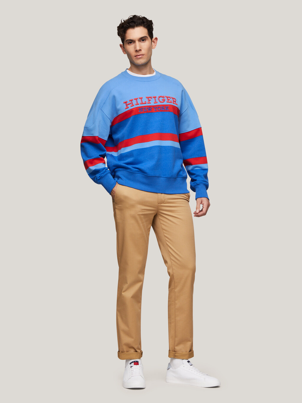 Hilfiger Monotype Colour-Blocked Sweatshirt, Blue Spell, hi-res