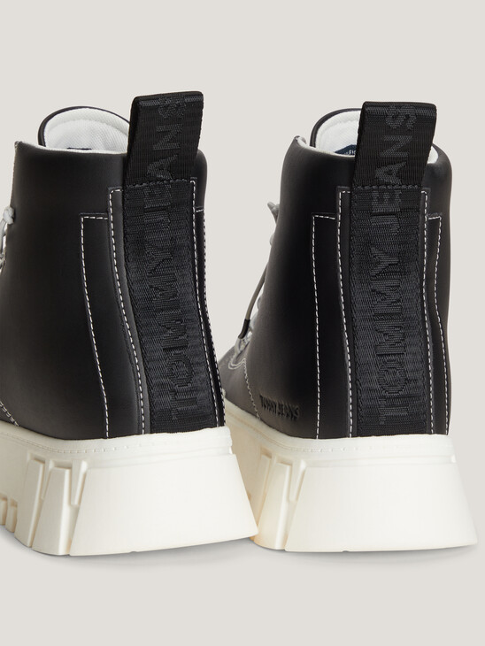 Leather Cleat Mid-Top Platform Trainers