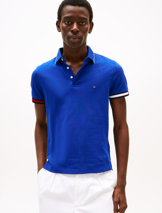Slim Fit Signature Cuff Polo Shirt, Wedge Blue Slim Fit Signature Cuff Polo Shirt