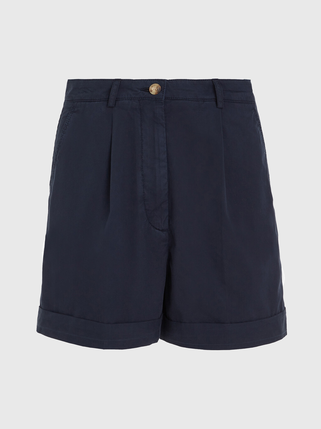 Pleated Relaxed Twill Shorts, Desert Sky, hi-res