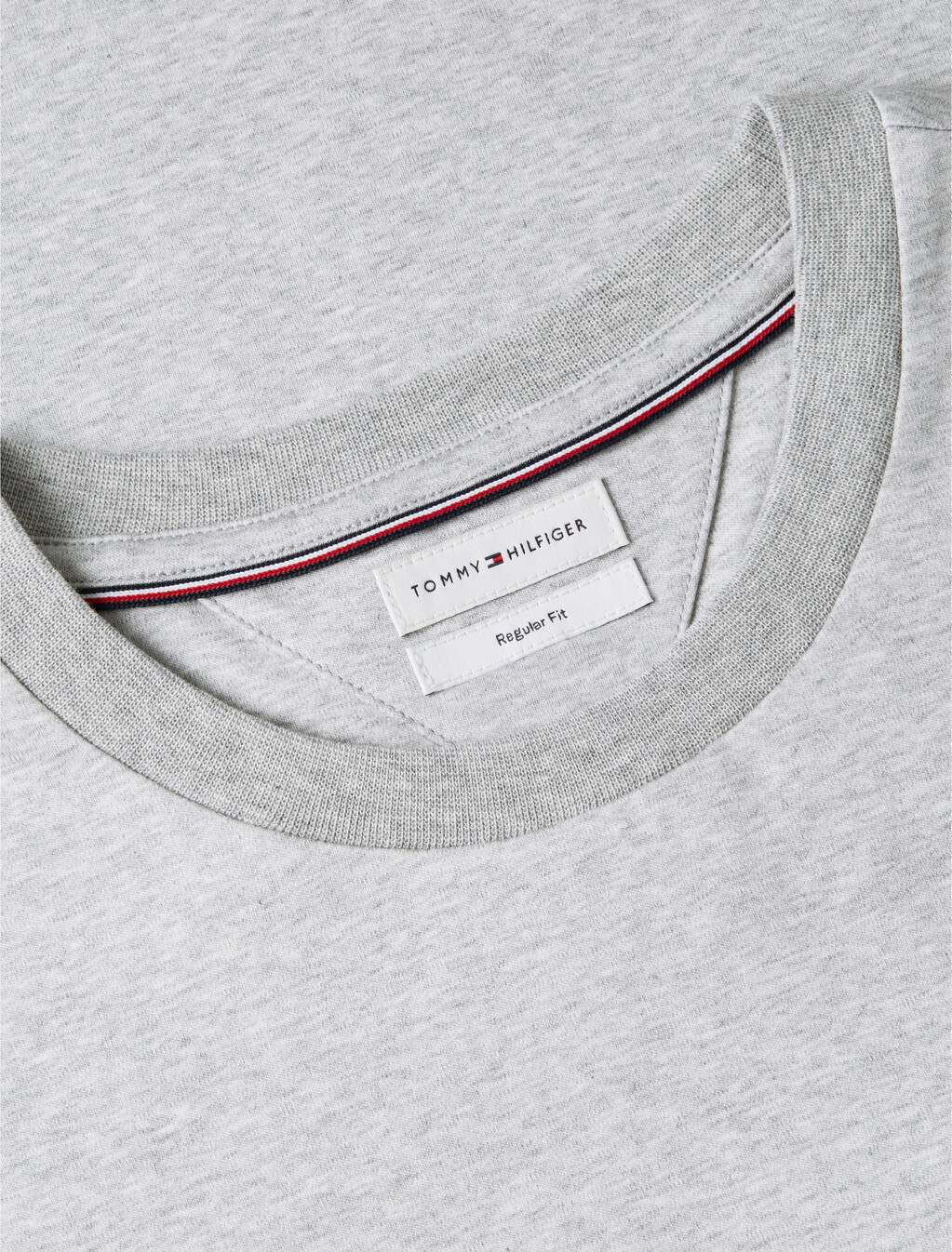 Embossed Logo Interlock Knit T-Shirt, Light Grey Heather, hi-res