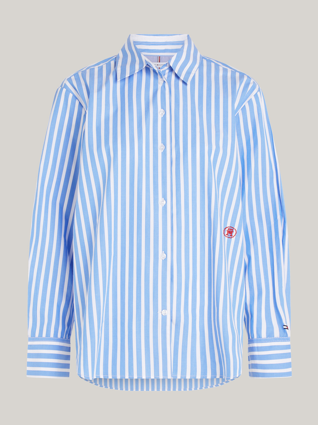 TH Monogram Stamp Relaxed Stripe Shirt, Bold Stp/ Blue Spell, hi-res