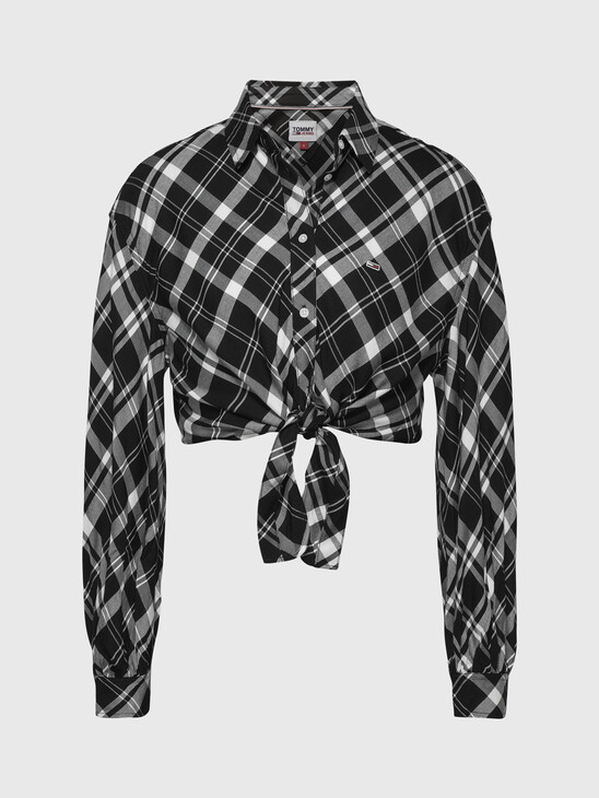 CHECK FRONT KNOT TOP