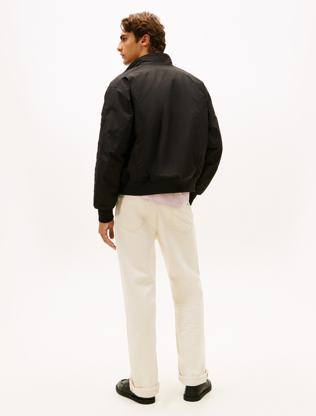 Logo Embroidery Racing Jacket, Black, hi-res