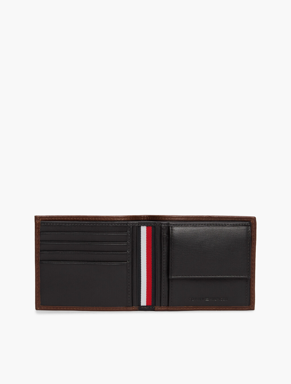 Casual Leather Card And Coin Bifold Wallet, Burnished brown, hi-res