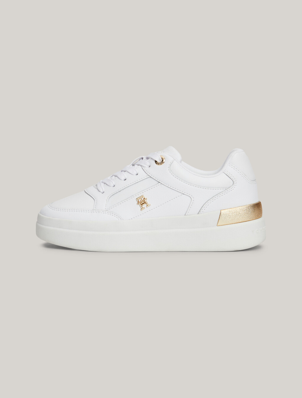 TH Monogram Chunky Court Trainers, White, hi-res