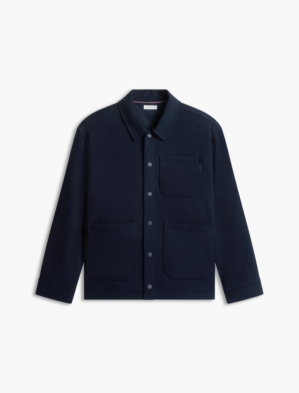 Mixed Texture Relaxed Chore Jacket, Navy Blue, hi-res