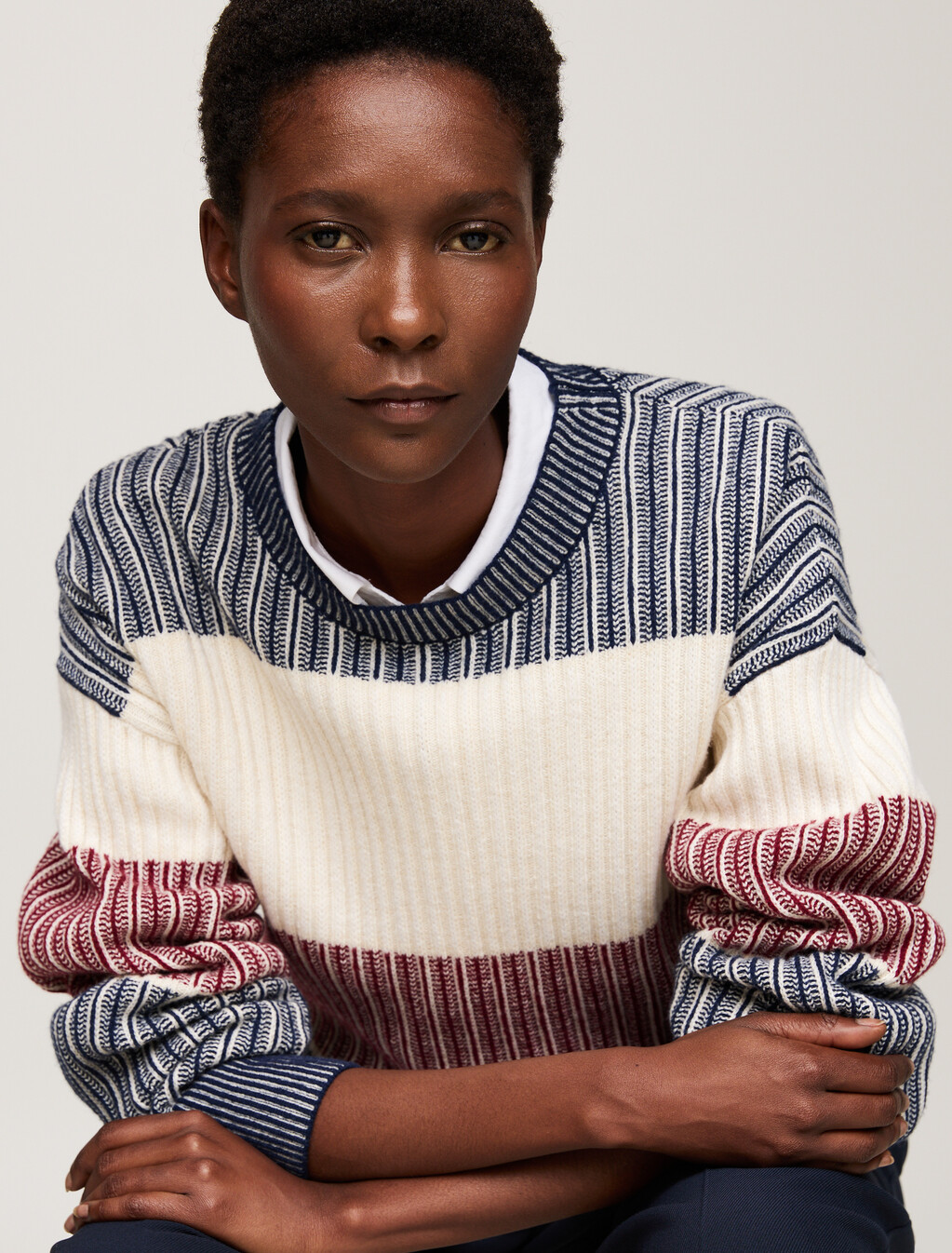 Signature Wool Blend Relaxed Jumper, Desert Sky, hi-res