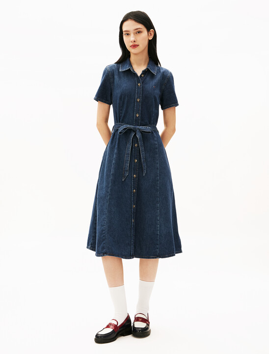 Denim Midi Shirt Dress