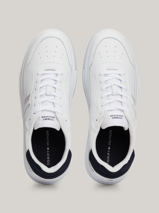 Signature Tape Textured Leather Trainers