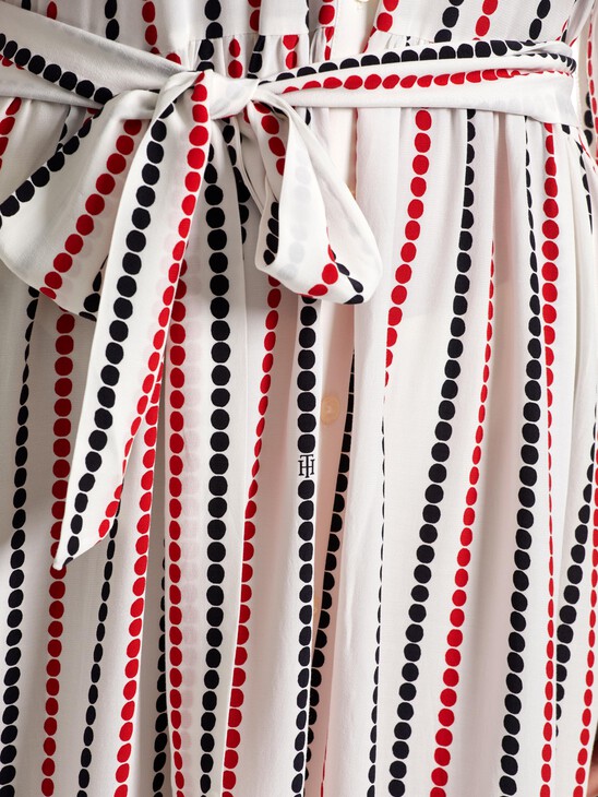 Spot Stripe Relaxed Midi Shirt Dress