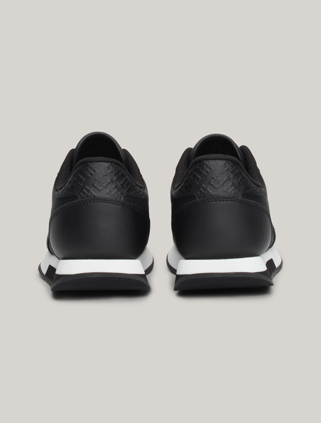 Essential Mixed Texture Panel Trainers, Black, hi-res