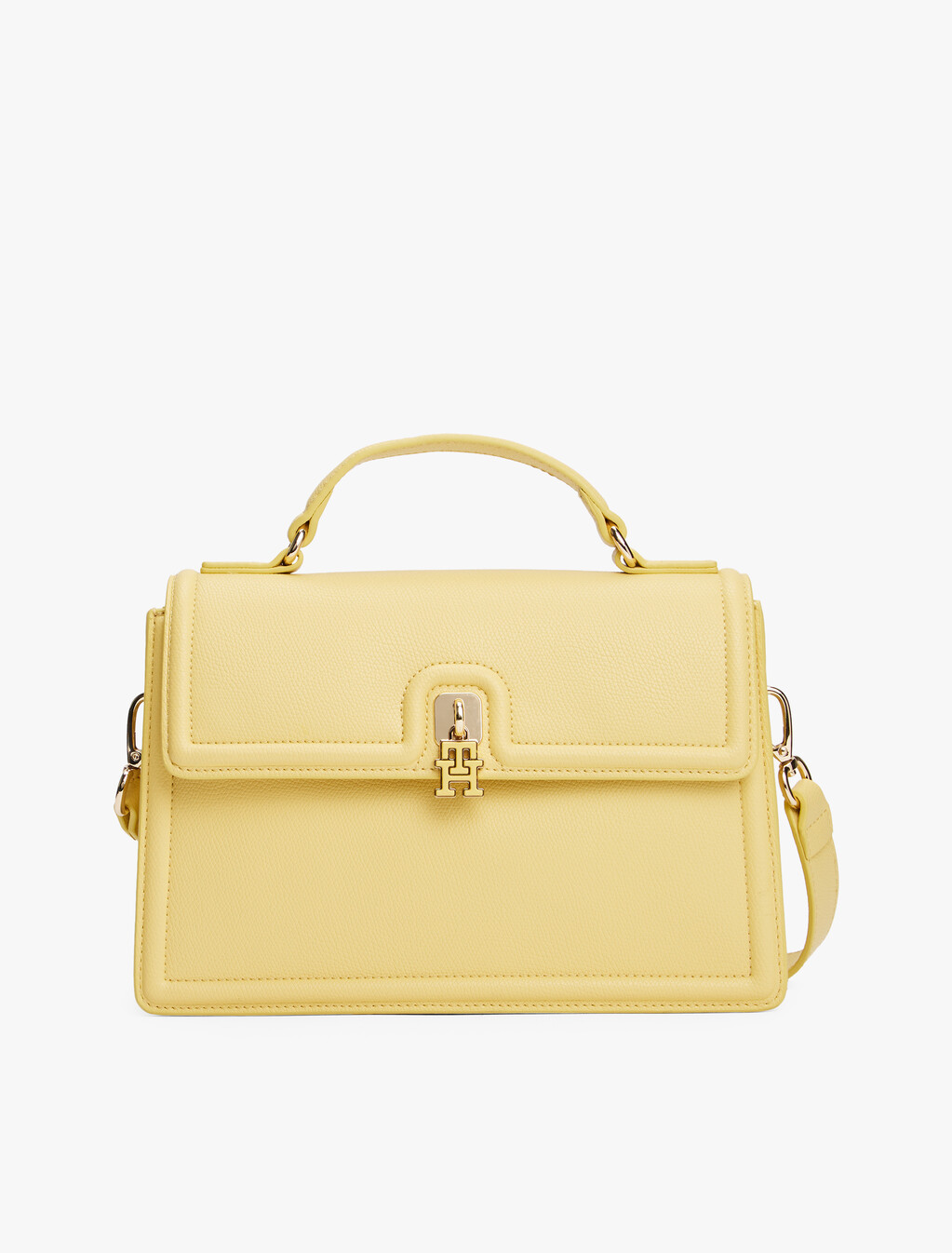 Turn Lock Crossbody Satchel, Meringue, hi-res