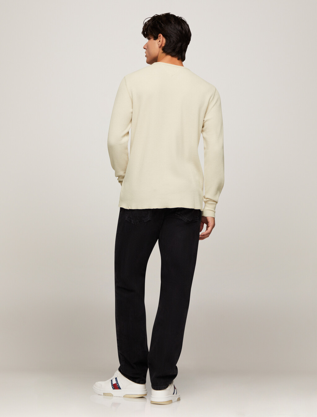 Waffle Knit Slim T-Shirt, Newsprint, hi-res