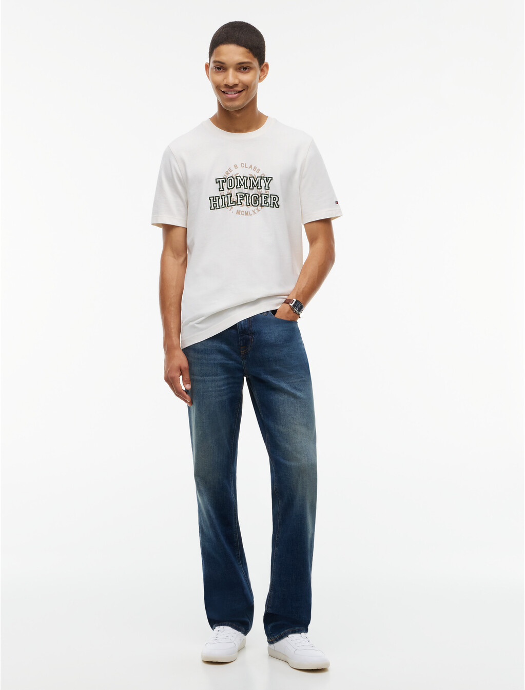 Varsity Logo Peached Jersey T-Shirt, Ivory Petal, hi-res