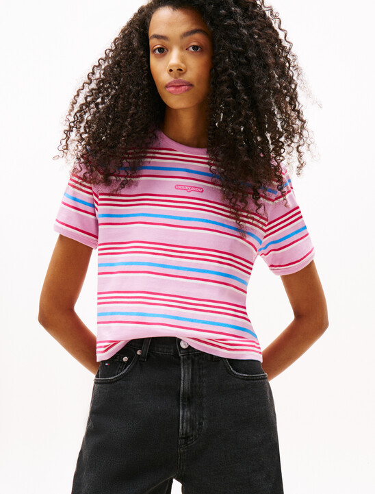 Script Logo Stripe T-Shirt
