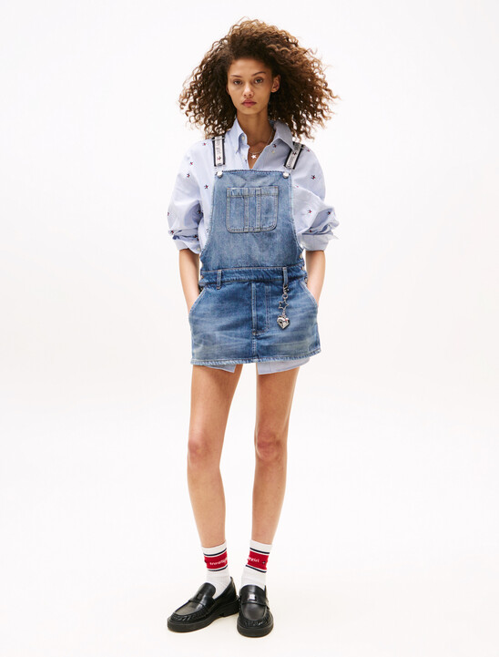 Tommy Girl Mini Denim Dungaree Dress