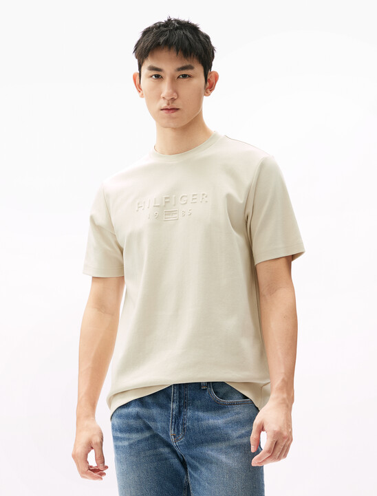UV Cooling Embossed Logo Pique T-Shirt, Newsprint UV Cooling Embossed Logo Pique T-Shirt