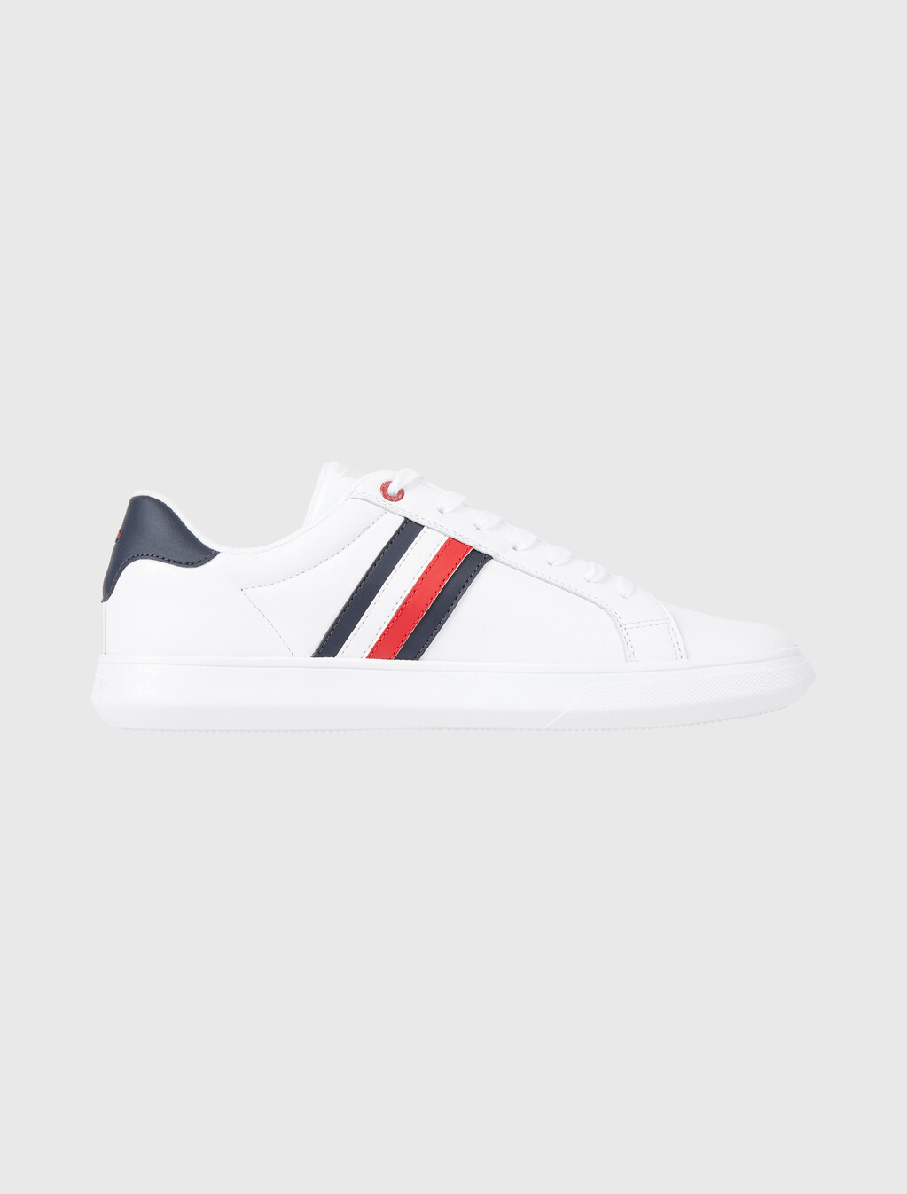 Essential Leather Cupsole Trainers, White, hi-res