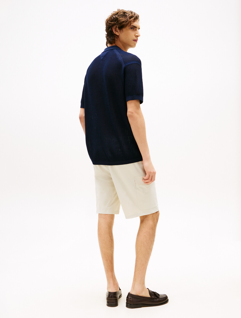Structured Open Knit Overshirt, Desert Sky, hi-res
