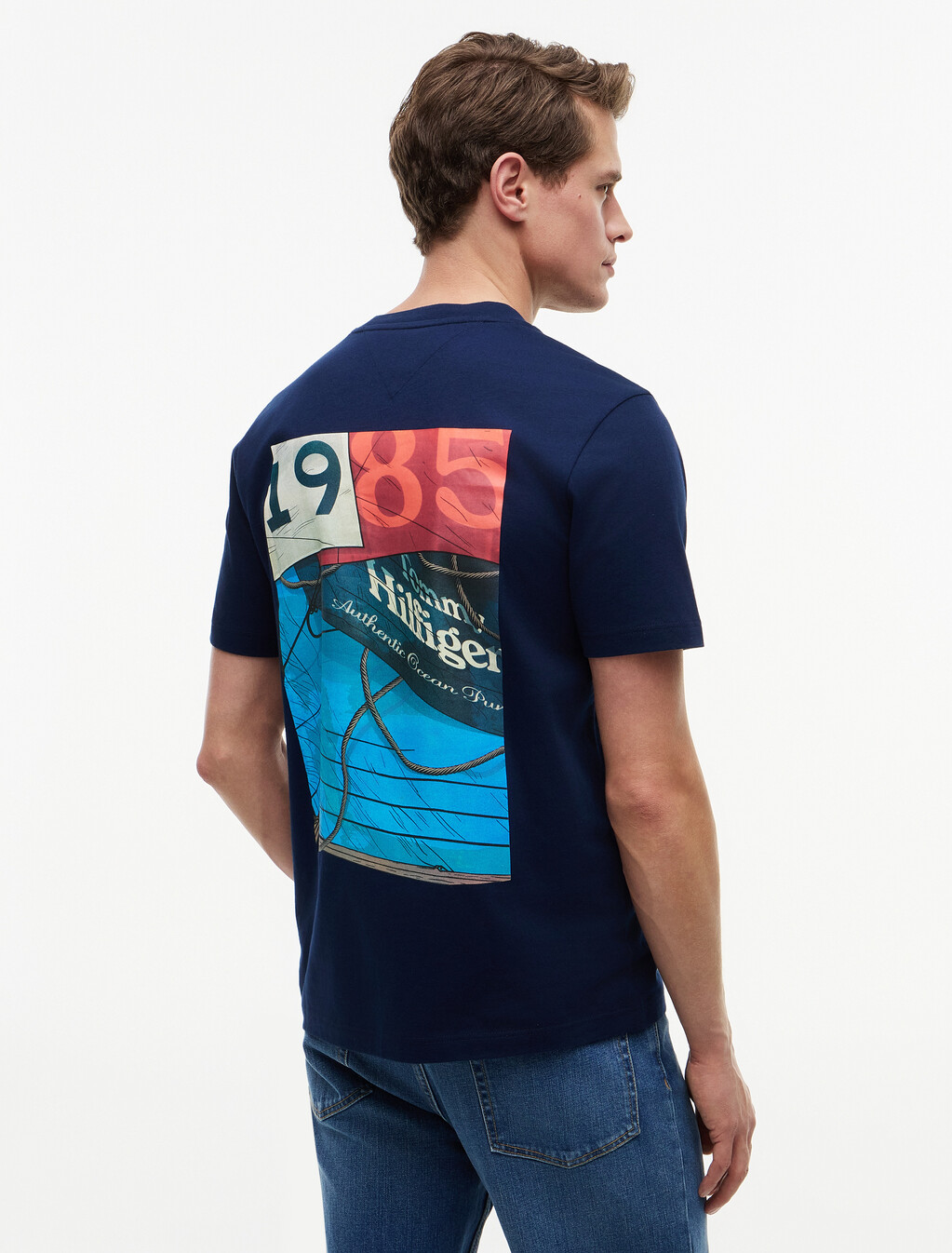 Back Logo Jersey T-Shirt, Carbon Navy, hi-res