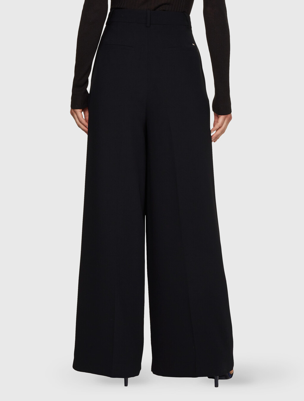 Fluid Twill Wide Leg Pants, Black, hi-res