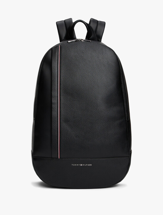 Metal Logo Pebble Grain Backpack
