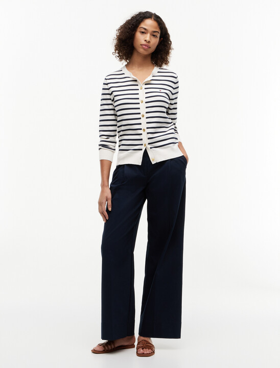 Jersey Crew Neck Cardigan