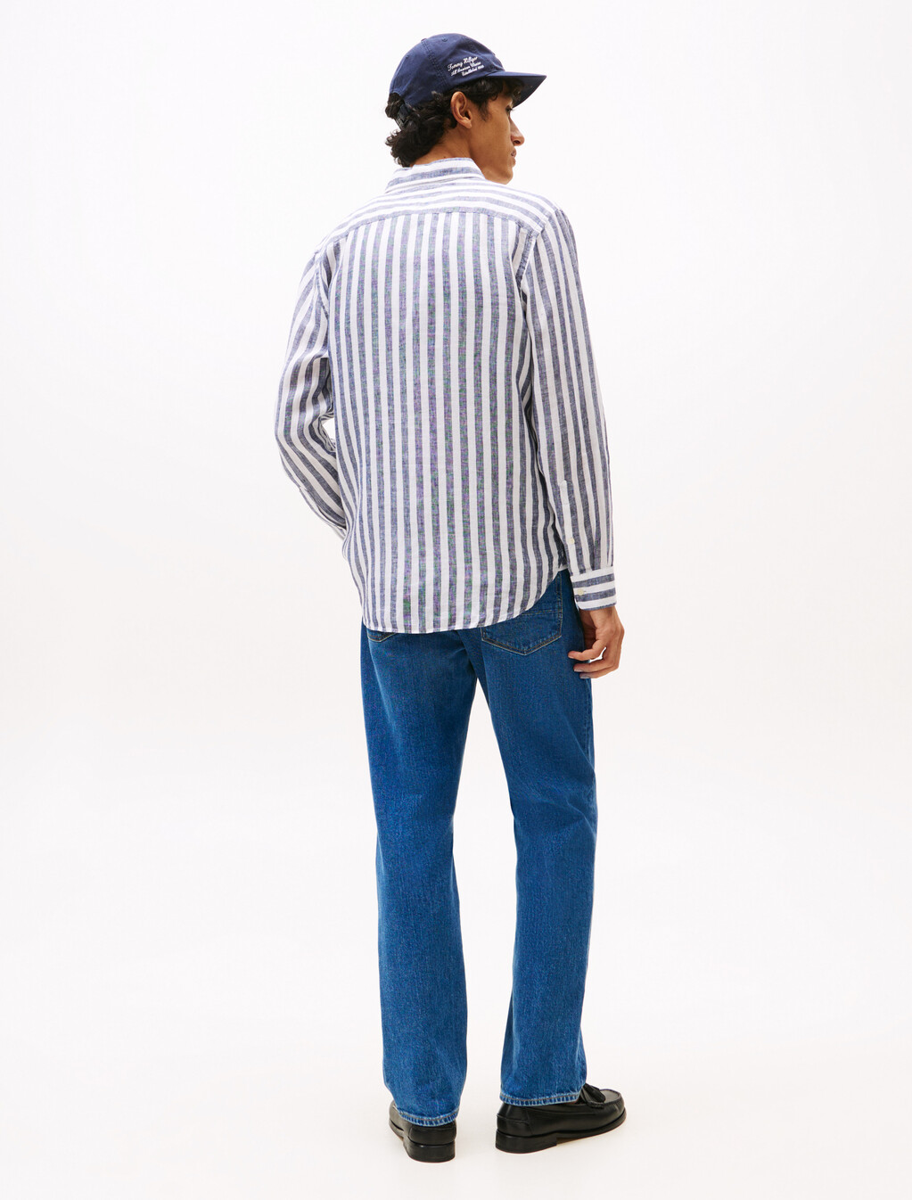 Bengal Stripe Linen Shirt, Preppy Navy / Stripe, hi-res