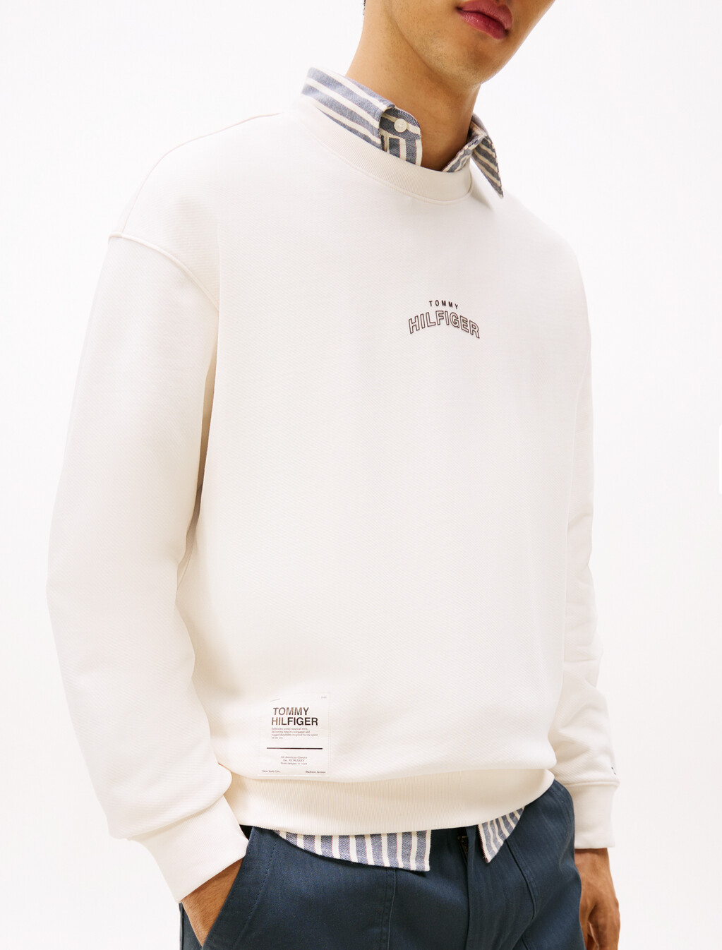 Heavy Twill Crewneck Sweatshirt, Ivory Petal, hi-res