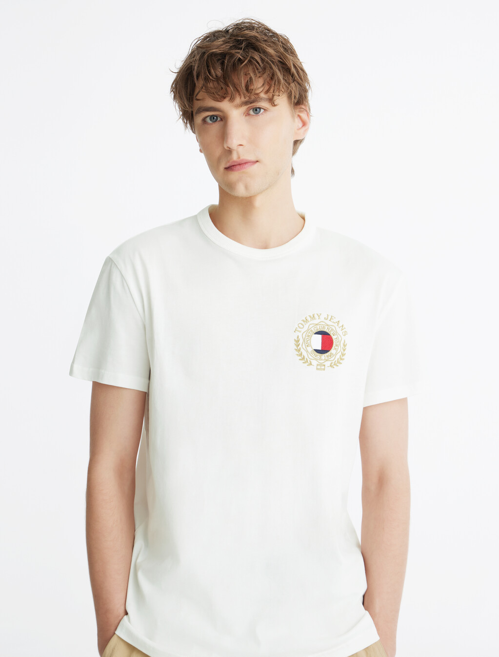 Tommy Crest T-Shirt, Ecru, hi-res