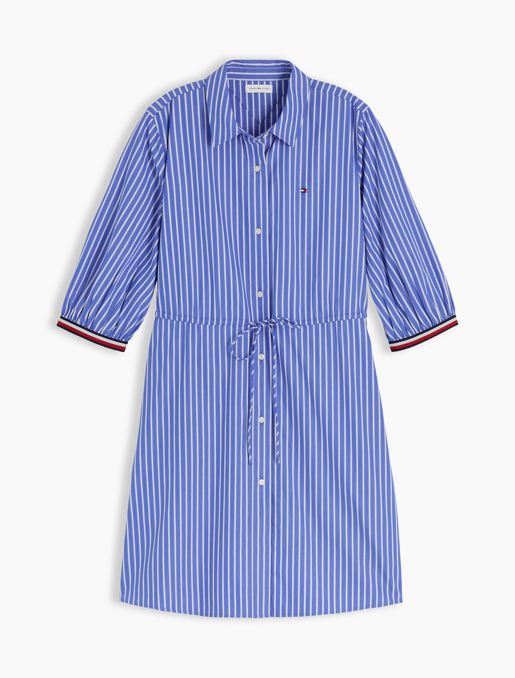 Poplin Relaxed Shirt Dress, Stacking Stp/ Verona Blue, hi-res