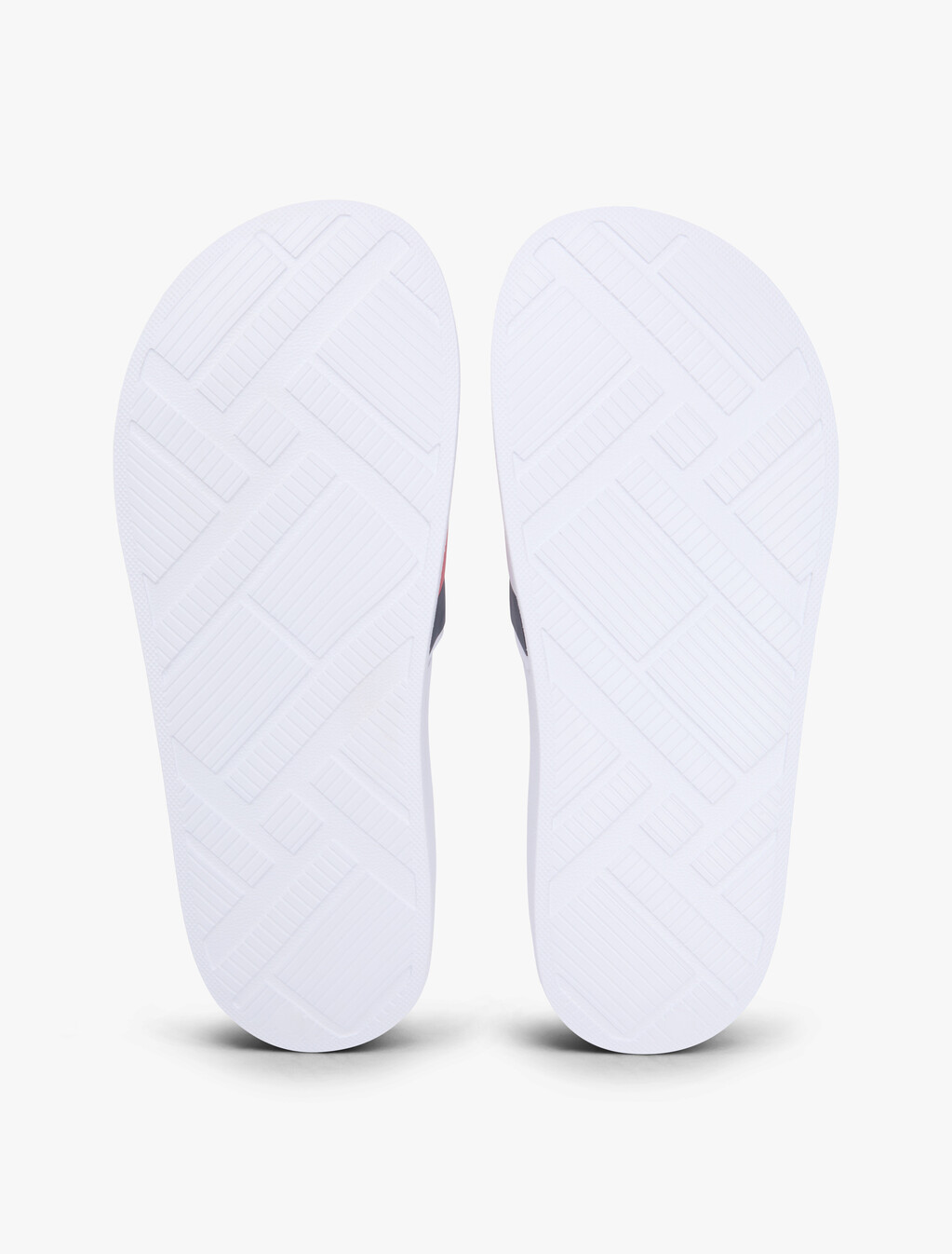 Flag Strap Pool Slides, White, hi-res