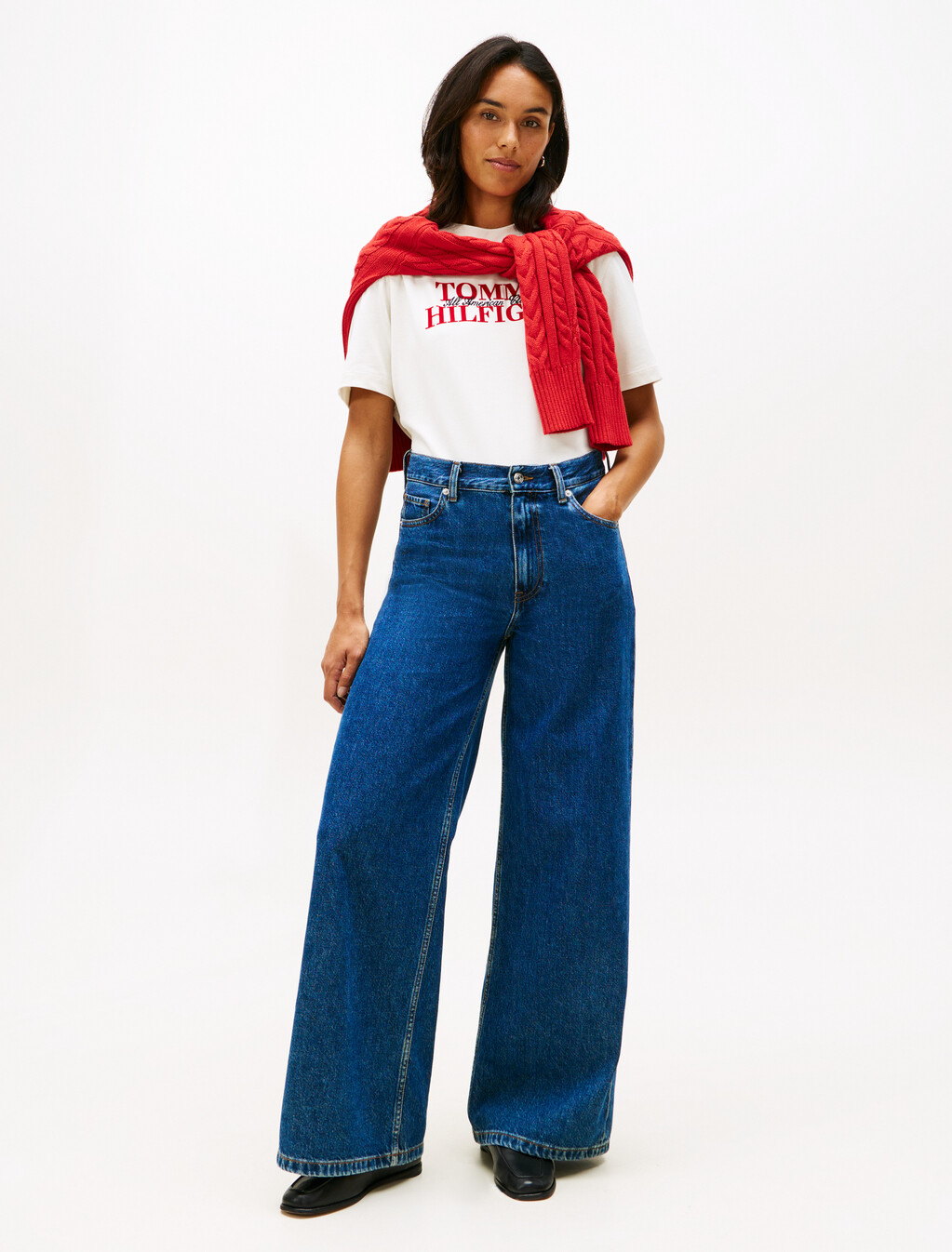 Classic Flock Logo Relaxed T-Shirt, Ivory, hi-res