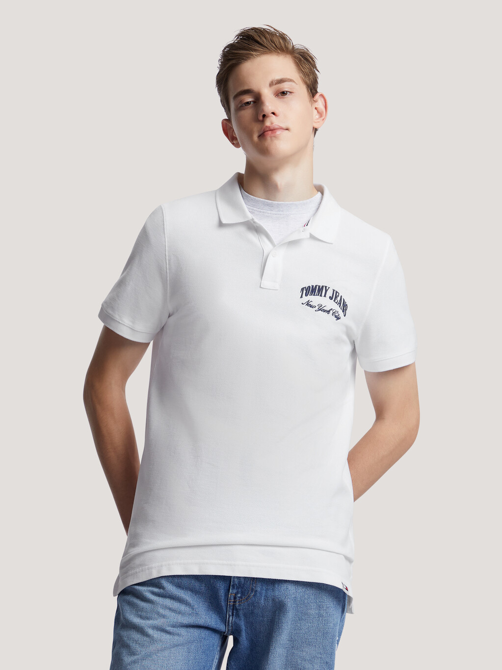 Tommy Jeans NYC Polo, White, hi-res