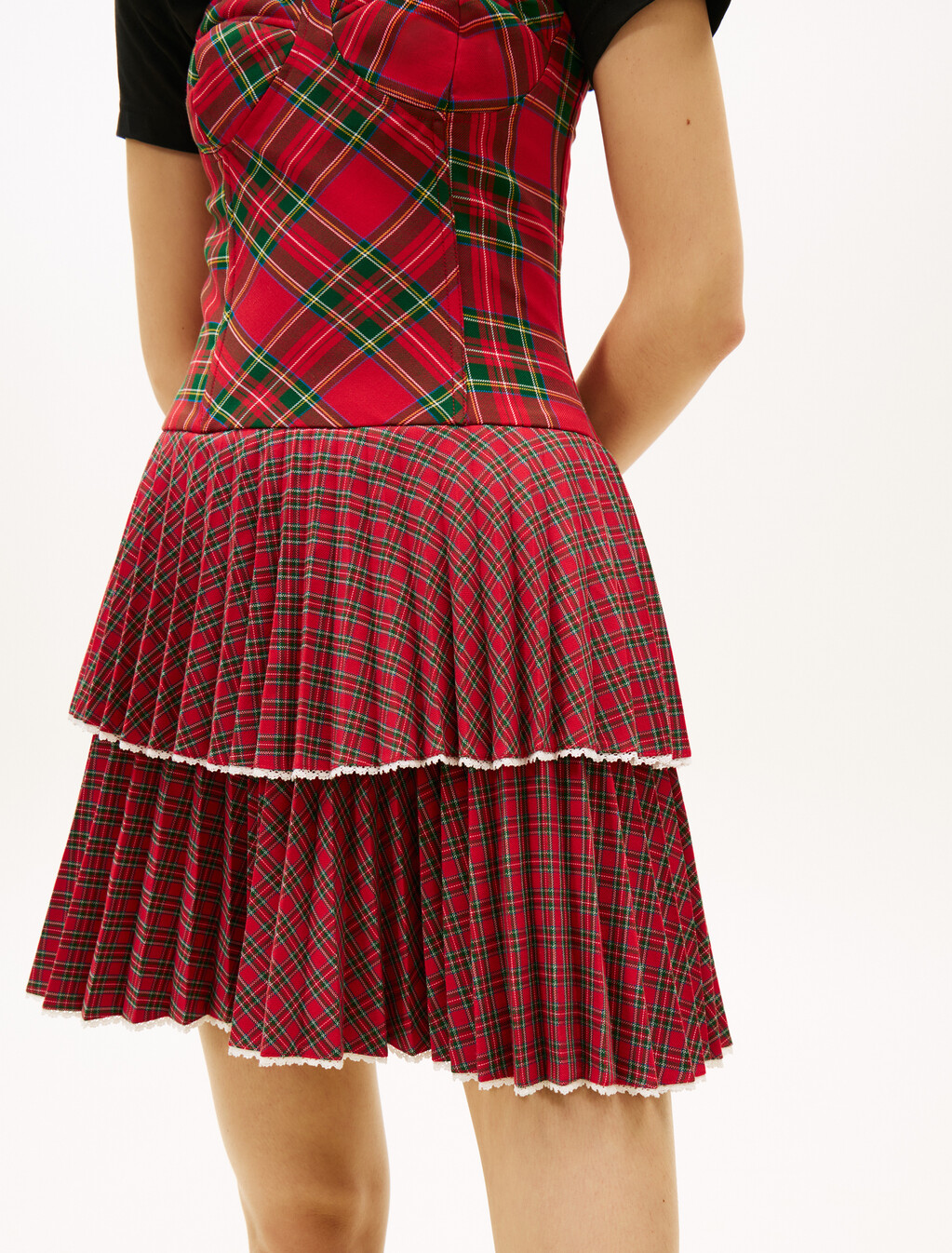 Tommy Girl Tartan Bustier Dress, Ornamental Red, hi-res