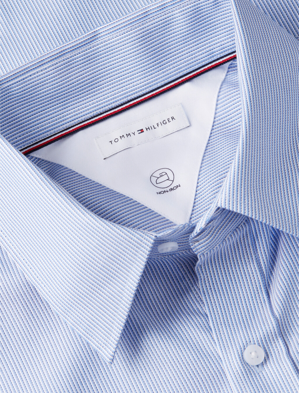 New York Label Regular Fit Non-Iron Stripe Shirt, Brilliant Navy / White, hi-res