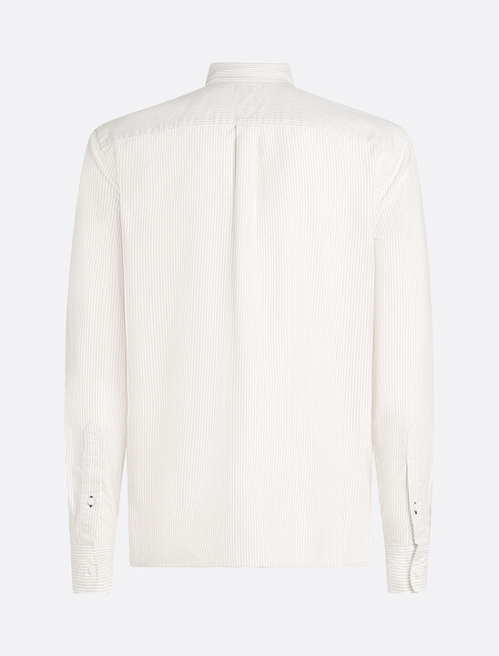 Stripe Organic Cotton Oxford Shirt, Sandalwood/ White Stripe Organic Cotton Oxford Shirt