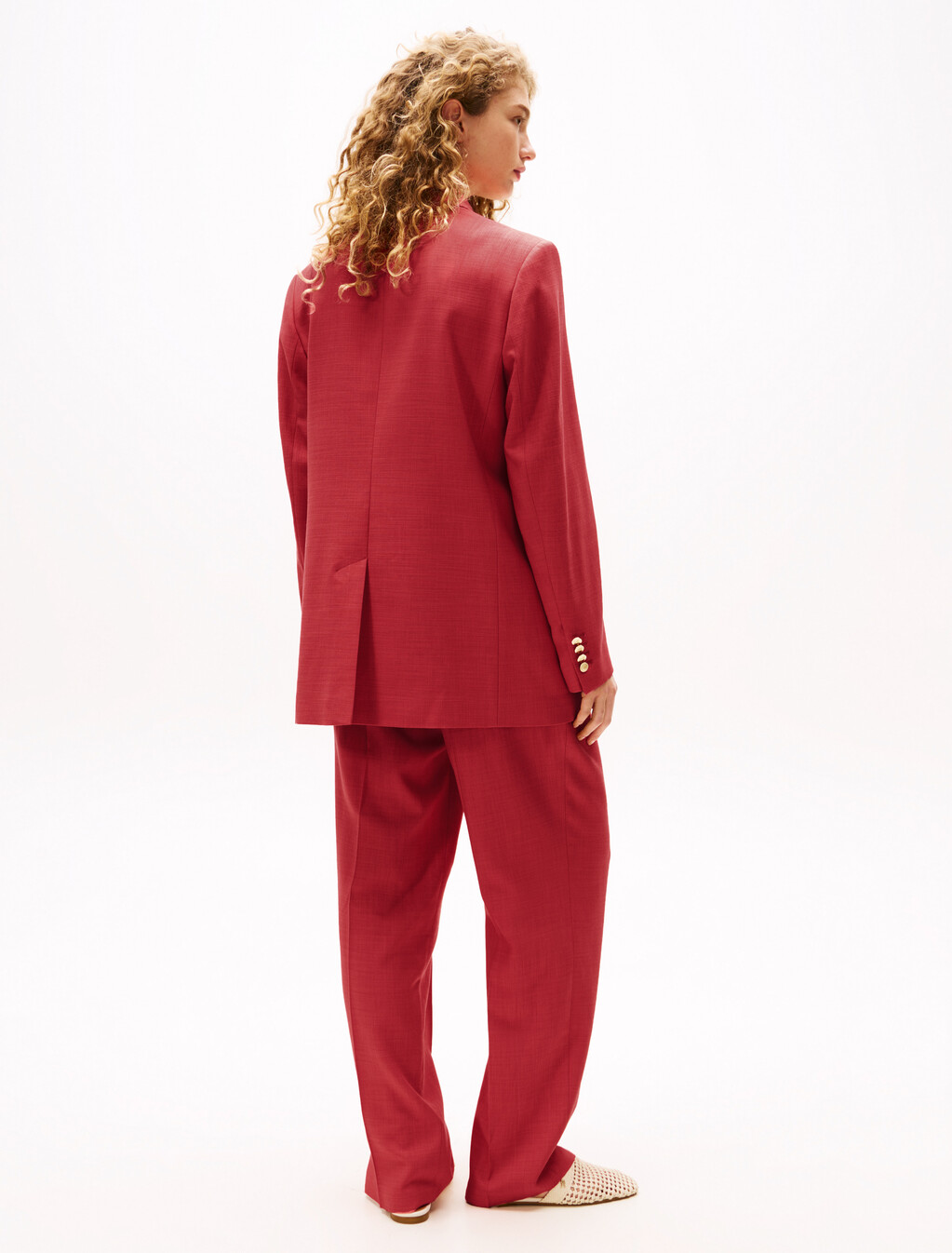 The Sofia Capsule Double Breasted Blazer, Medium Red, hi-res