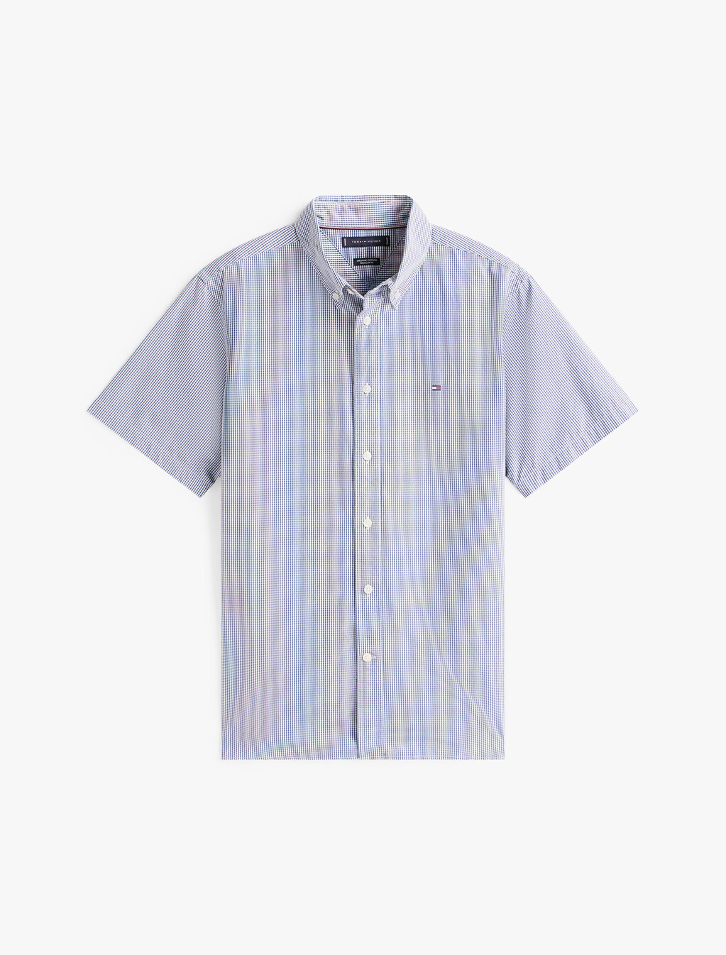 Poplin Mini Check Short Sleeve Shirt, Aegean Sea / Check, hi-res