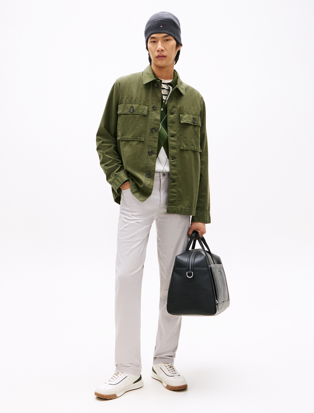 Premium Structured Denton Pant, October Grey, hi-res