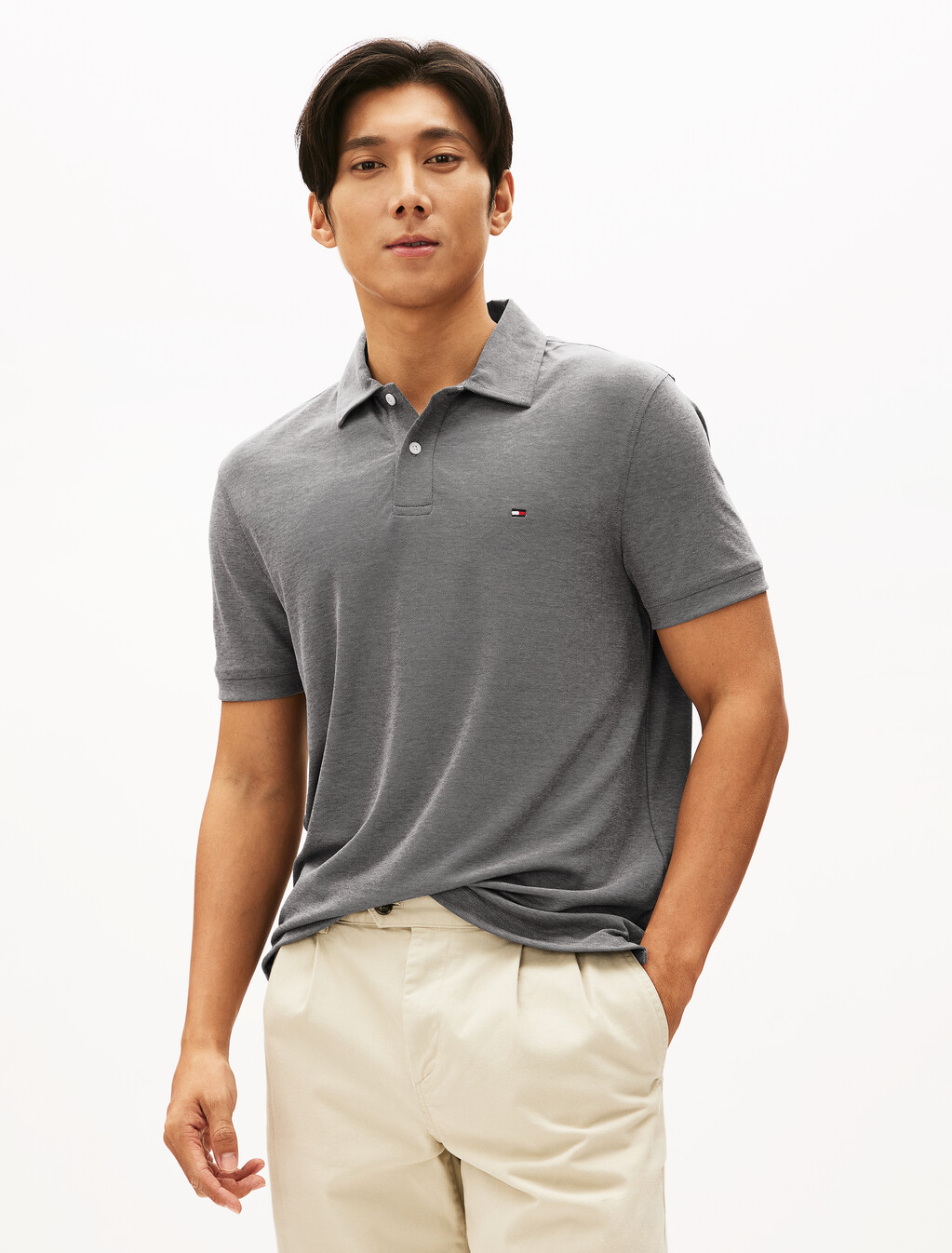 Performance Oxford Polo, Black / White, hi-res