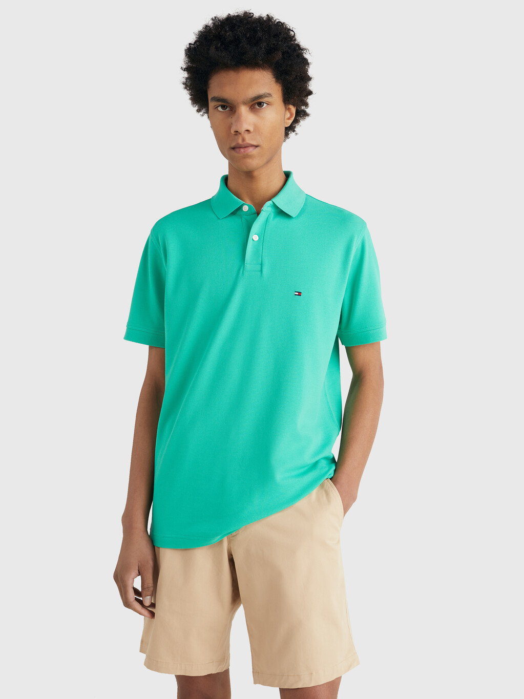 Buy 1985 ORGANIC COTTON REGULAR FIT POLO in color ALOHA GREEN