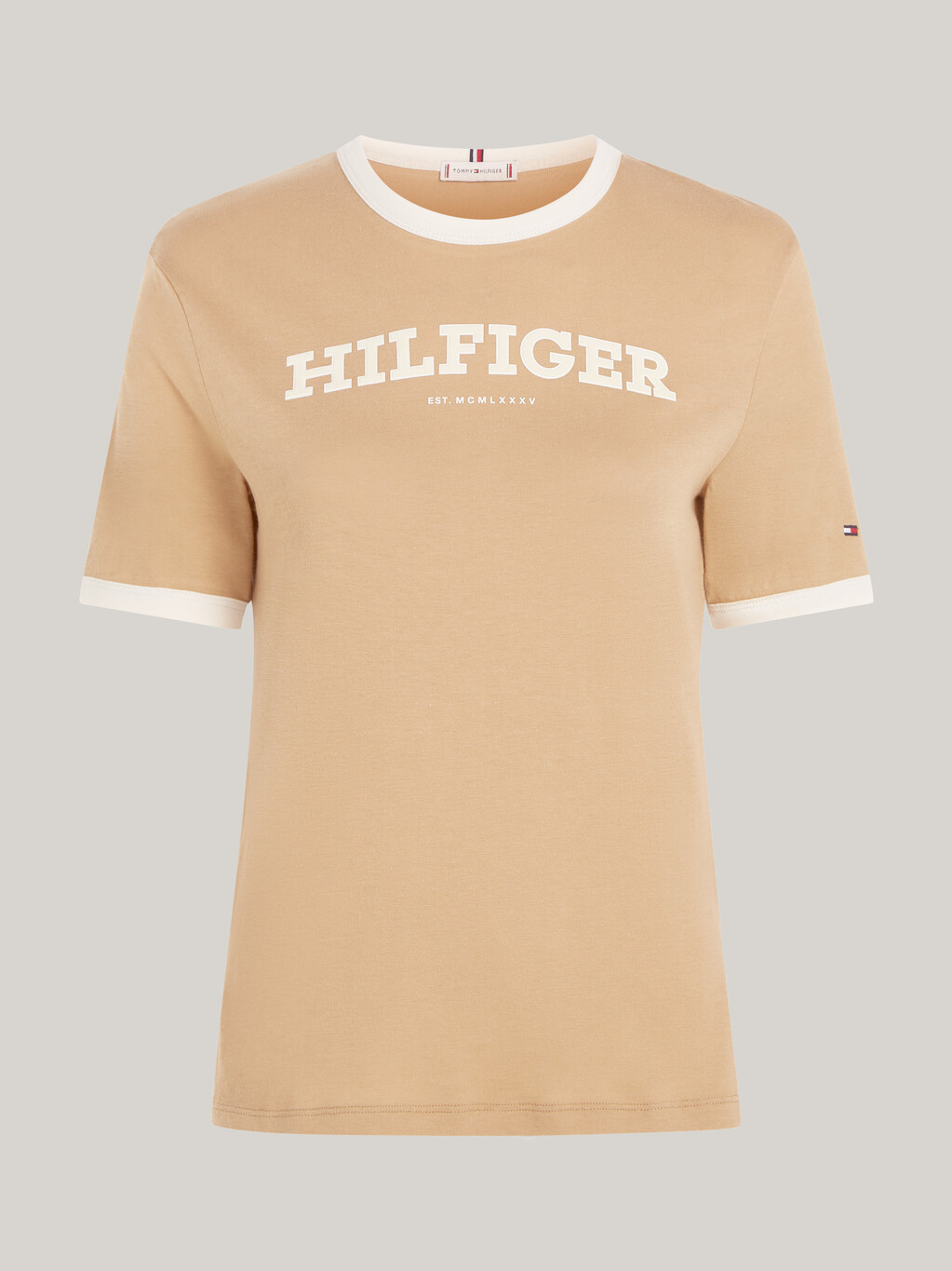 Hilfiger Monotype Flocked Logo T-Shirt, Classic Khaki, hi-res