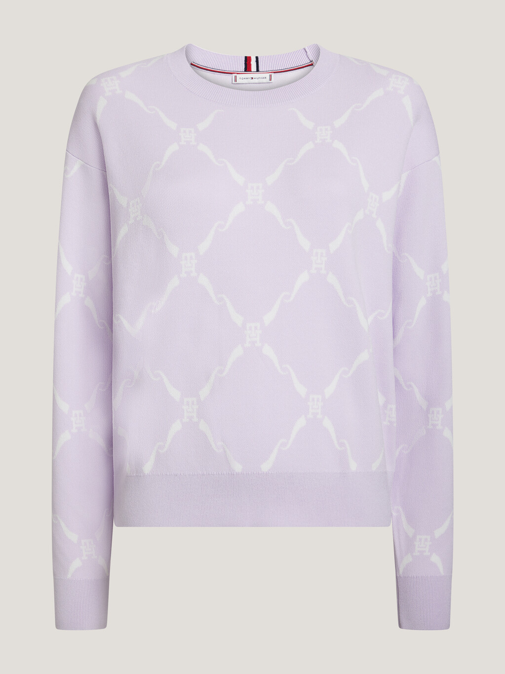 Monogram Diamond Jacquard Sweater, Imd Aop Lilac Ice New, hi-res