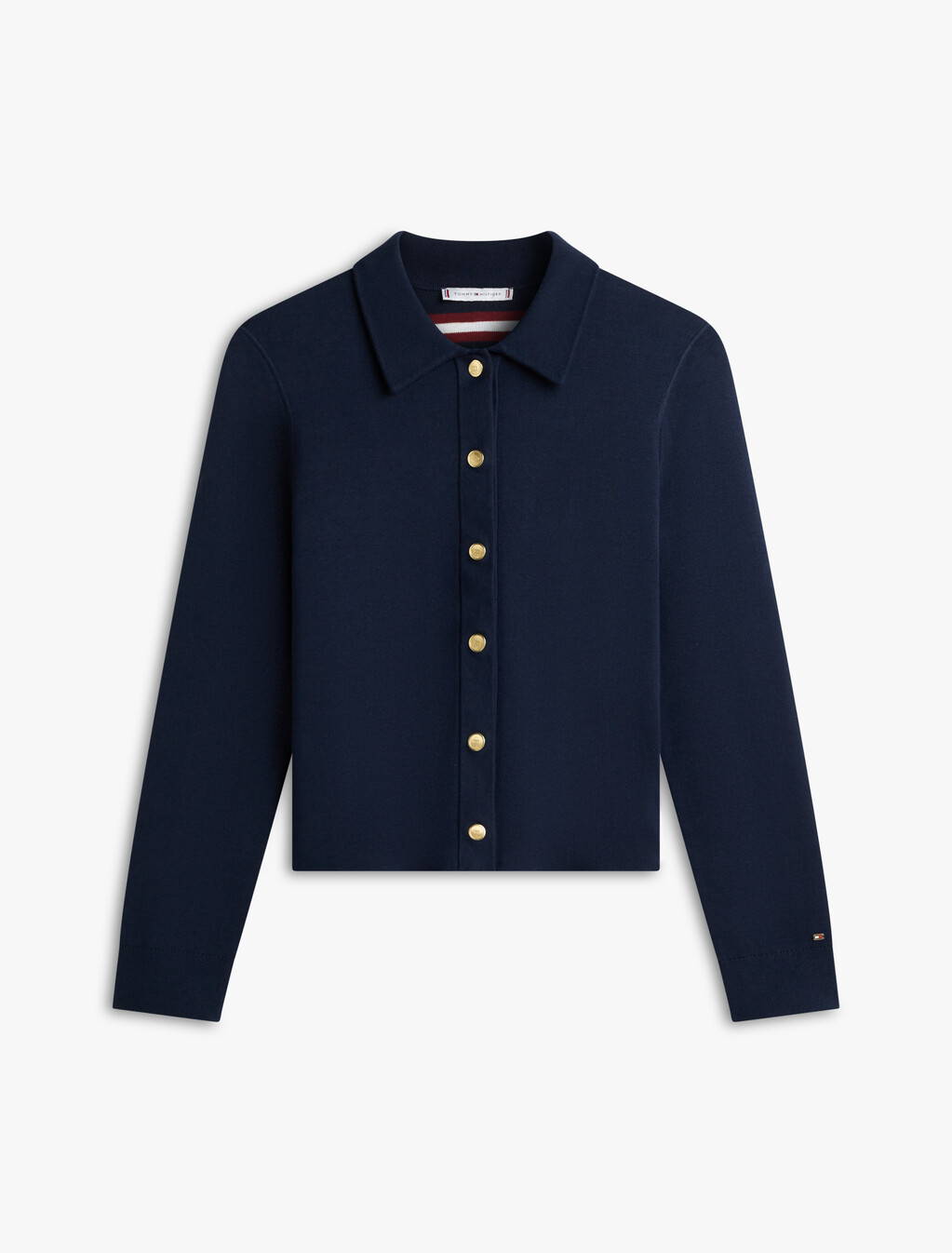 Reversible Golden Button Cardigan, Dark Night Navy, hi-res