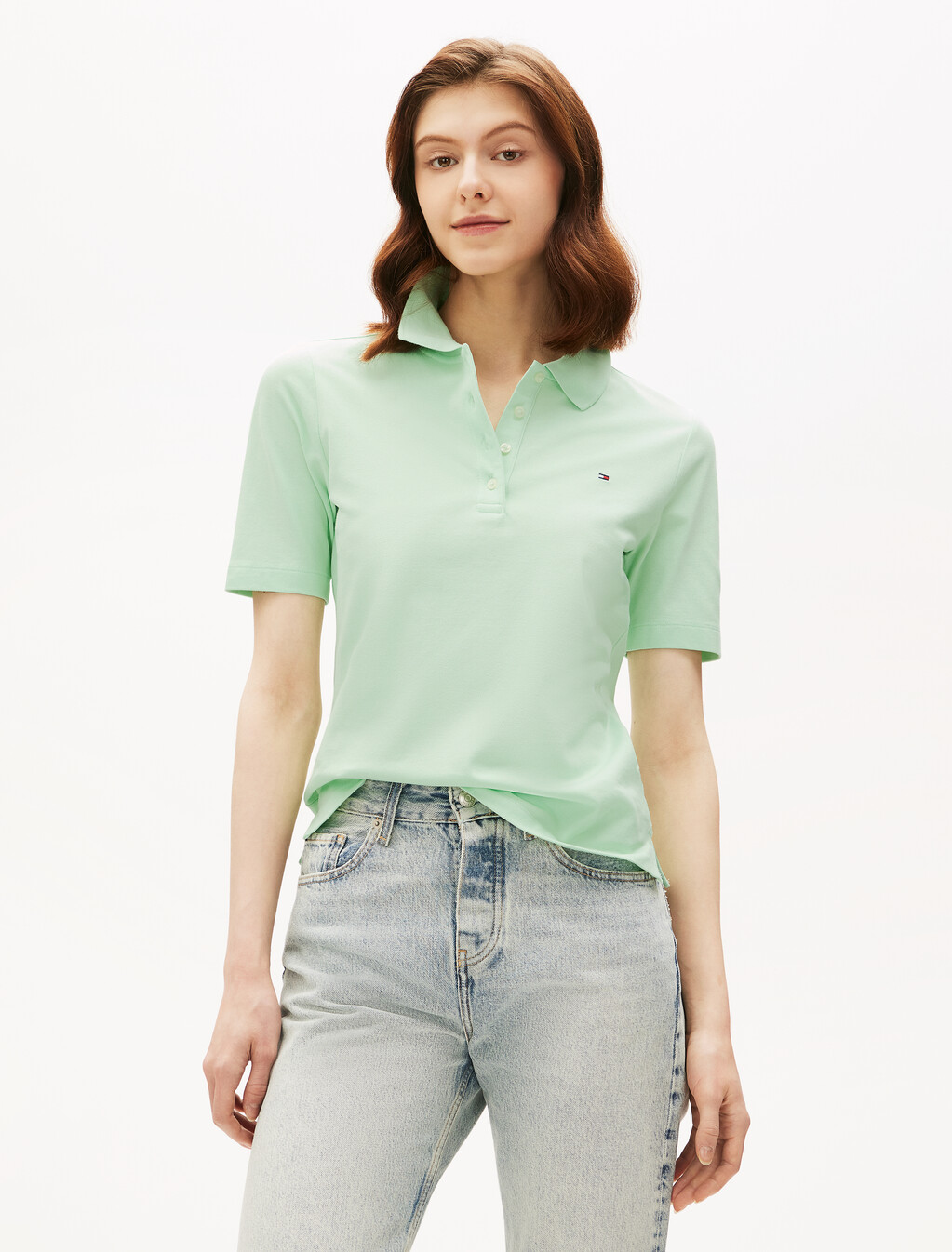 1985 Collection Flag Embroidery Regular Polo, Opal Green, hi-res