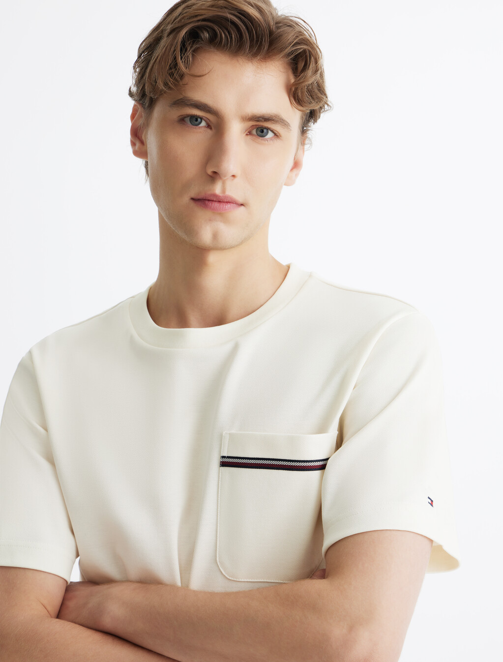 Cotton Pique Pocket T-Shirt, Ivory Petal, hi-res