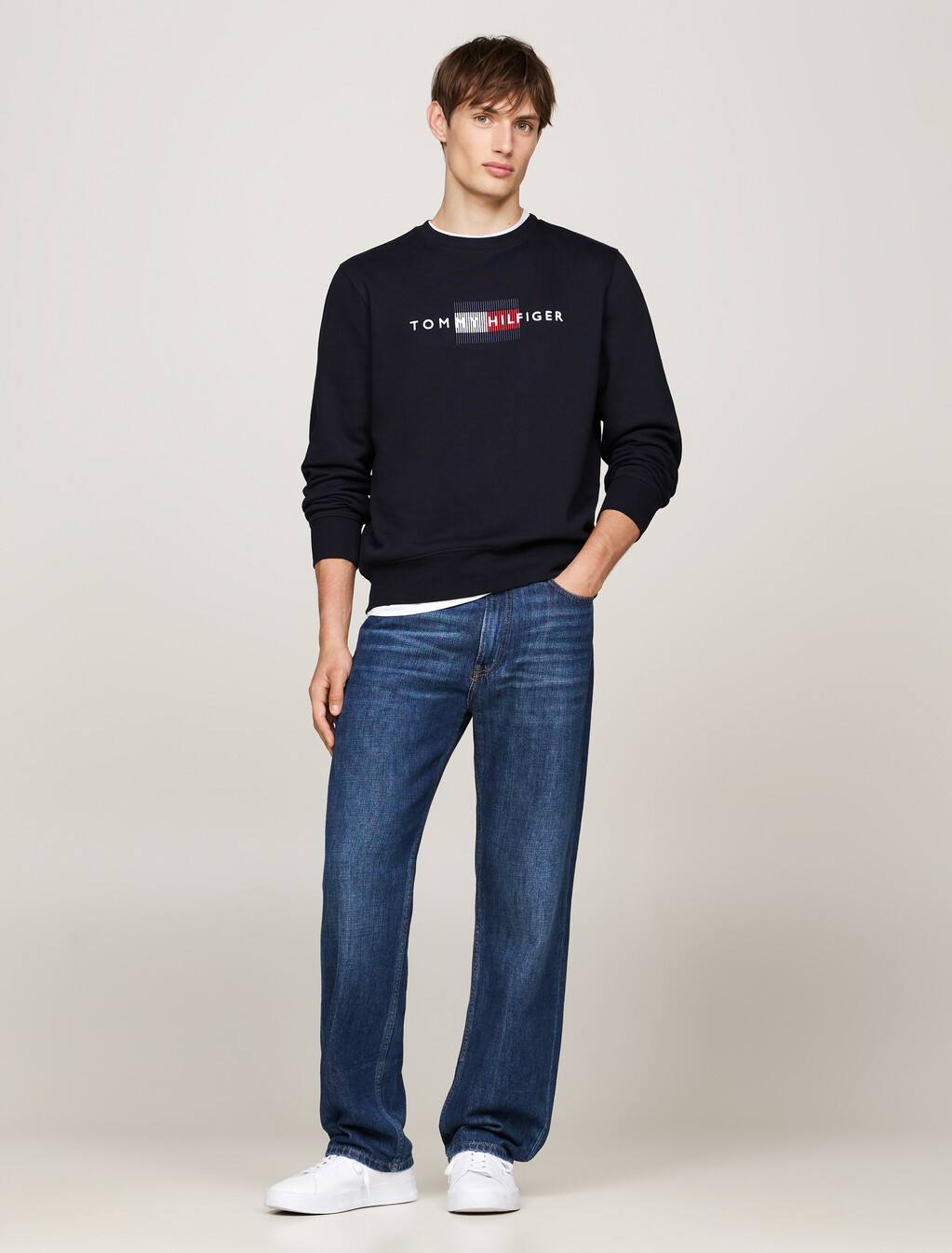 Logo Embroidery Crew Neck Sweatshirt, Desert Sky, hi-res